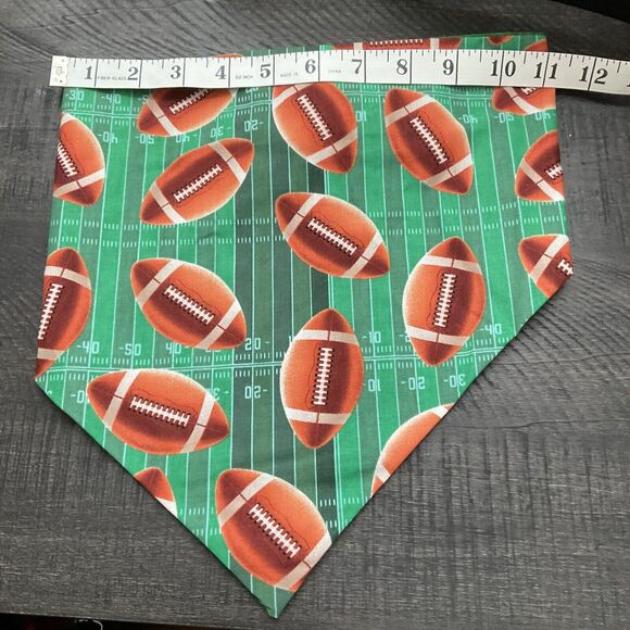 Dog Scarf Slide On Collar Elastic Band Football Field Green Brown Extra Large - Picture 3 of 3